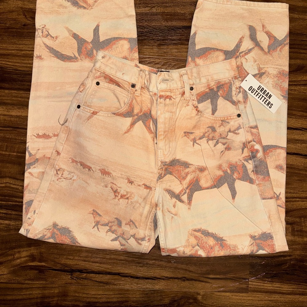 Urban Outfitters Printed Horse-Pattern Jeans